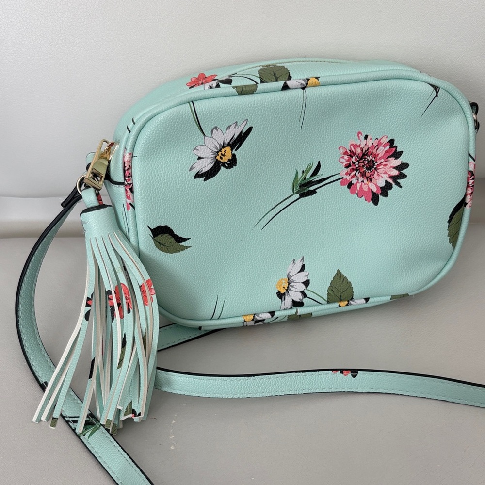 Mint Floral Crossbody Bag